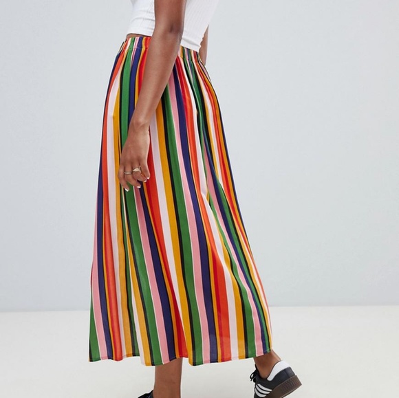 Reclaimed Vintage Stripe Midi Skirt - Picture 7 of 7